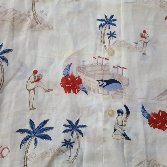 TOMMY BAHAMA MLB Load the Palms Camp Button Front‎ Shirt ANGELS T318205 Men's XL - Picture 5 of 12